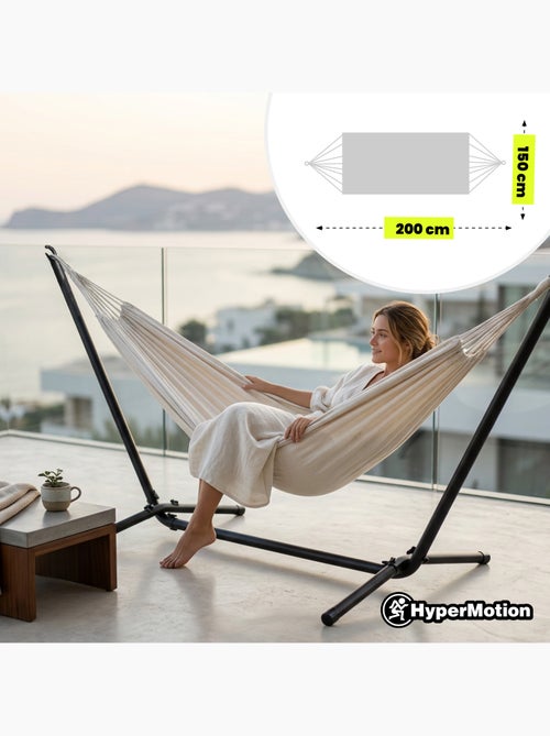 Soporte metálico para hamaca de jardín hypermotion 295 x 100 x 96 cm carga 110 kg - Kiabi