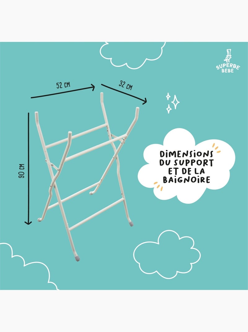 Soporte para bañera para modelos Bear, Dino y Lion- Kit de desagüe incluido | SUPERBE BEBE Blanco nacarado - Kiabi