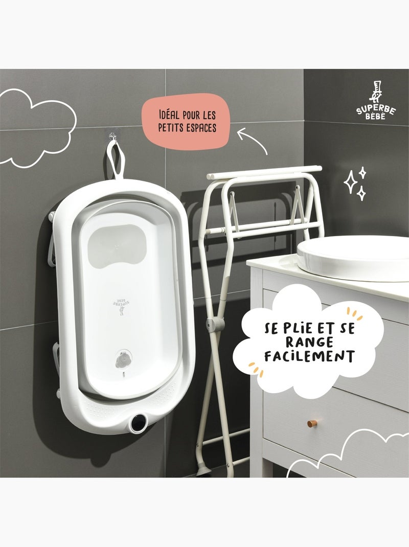 Soporte para bañera para modelos Leaf y Cloud- Kit de desagüe incluido | SUPERBE BEBE Blanco - Kiabi