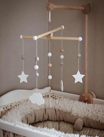 Soporte universal de móvil de madera para cuna de bebé - blanco - JaBaDaBaDo