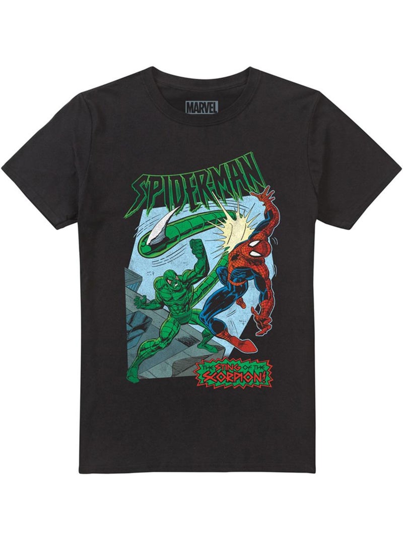 Spider-Man - Camiseta Sting Of The Scorpion Diseño Retro para Adultos Unisex Negro - Kiabi