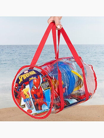 Spider-man set cubo playa con accesorios toalla y bolsa
