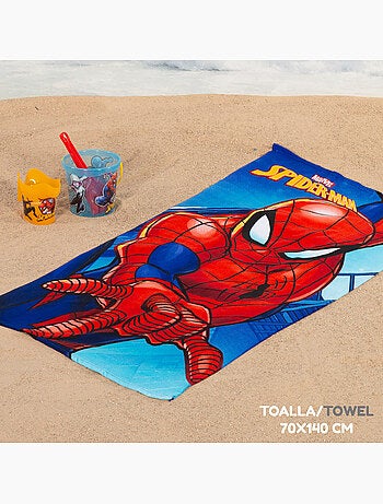 Spider-man set cubo playa con accesorios toalla y bolsa