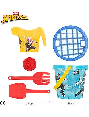 Spider-man set cubo playa con accesorios toalla y bolsa