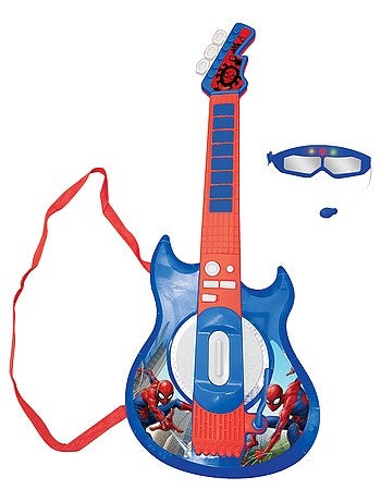 SpiderMan Iluminación Electrónica Guitarrara con Micrófono en forma de gafas