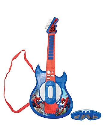 SpiderMan Iluminación Electrónica Guitarrara con Micrófono en forma de gafas