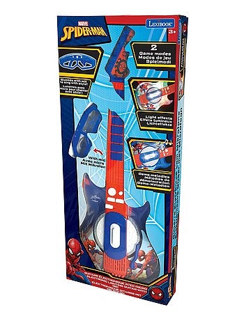 SpiderMan Iluminación Electrónica Guitarrara con Micrófono en forma de gafas