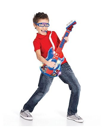 SpiderMan Iluminación Electrónica Guitarrara con Micrófono en forma de gafas