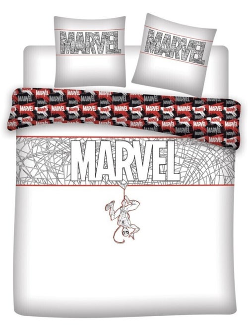 Spiderman, juego de sábanas doble estampado reversible 100% algodón, MARVEL WHITE - Kiabi Spiderman, juego de sábanas doble estampado reversible 100% algodón, MARVEL WHITE - Kiabi
