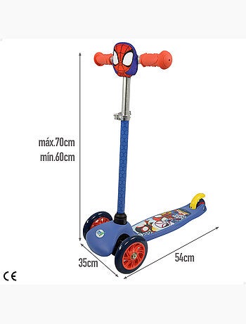 Spidey patinete infantil 3 ruedas con bolsillo