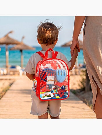 Spidey set cubo playa con accesorios mochila y poncho