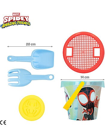Spidey set cubo playa con accesorios mochila y poncho