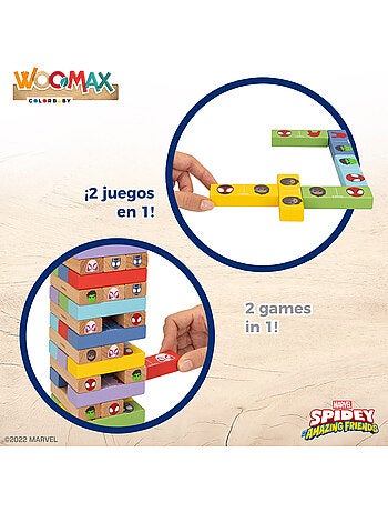 Spidey y su superequipo Juego de bloques de madera 2 en 1 WOOMAX