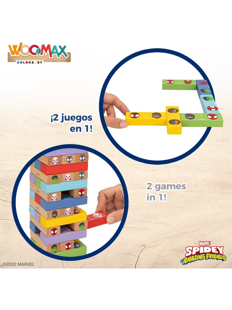 Spidey y su superequipo Juego de bloques de madera 2 en 1 WOOMAX N/D - Kiabi