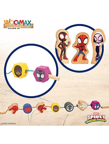 Spidey y su superequipo juego de bloques de madera y formas para enlazar woomax