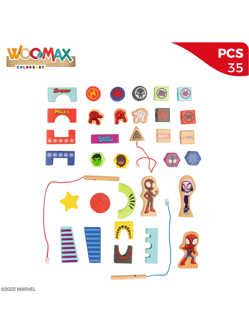 Spidey y su superequipo juego de bloques de madera y formas para enlazar woomax N/D - Kiabi