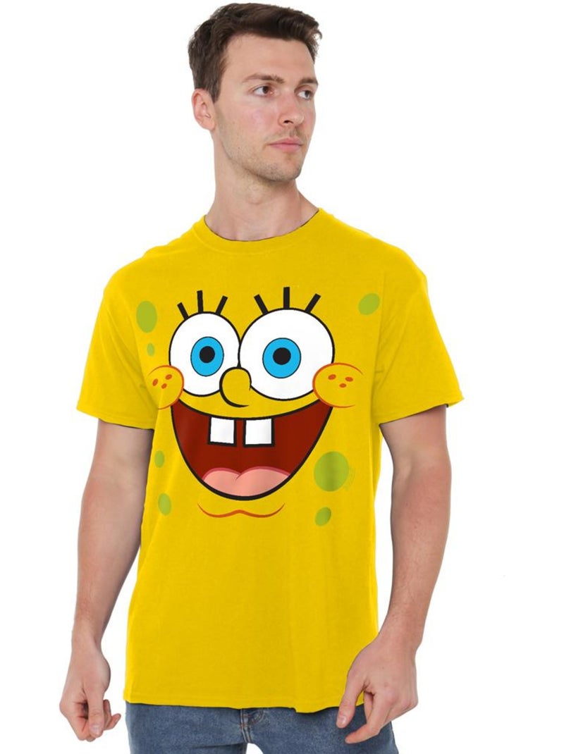SpongeBob SquarePants - Camiseta Goofy Smile Cara para Hombre Amarillo - Kiabi