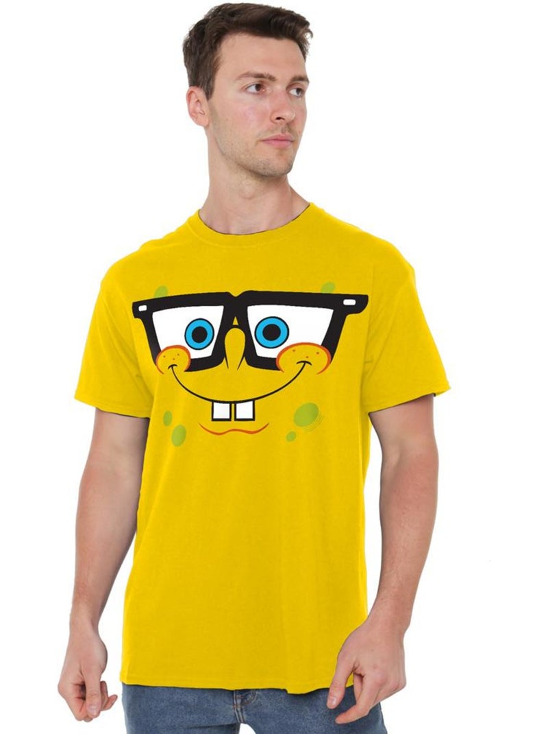 SpongeBob SquarePants - Camiseta Nerd Cara para Hombre Amarillo - Kiabi