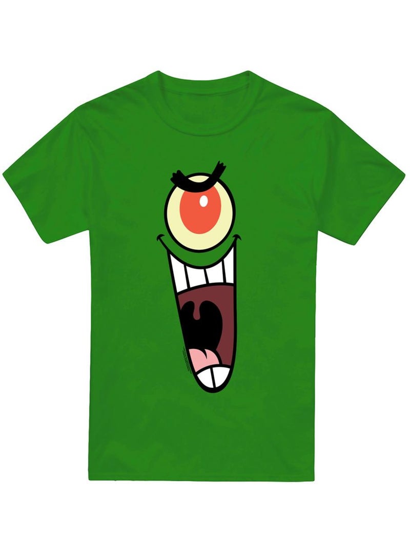 SpongeBob SquarePants - Camiseta Sinister de Plankton Cara para Hombre Verde esmeralda - Kiabi