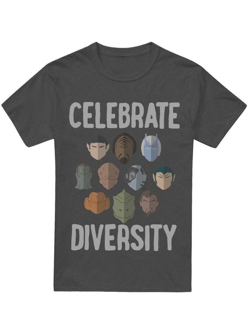 Star Trek - Camiseta The Celebrate Diversity para Adultos Unisex Gris negro - Kiabi