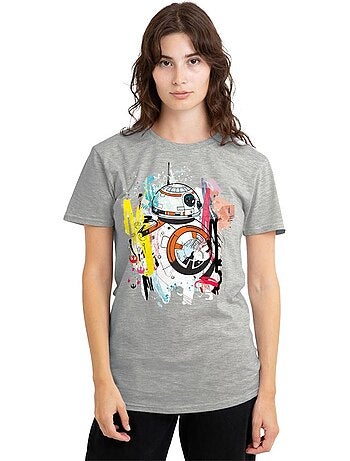 Star Wars - Camiseta de BB-8 Diseño Abstracto de Jaspeado para Mujer