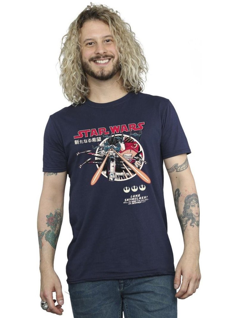 Star Wars - Camiseta de Luke Manga para Hombre Azul marino - Kiabi