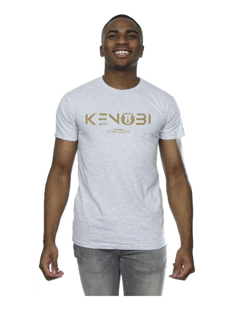 Star Wars - Camiseta de Obi Wan Kenobi Logotipo para Hombre Gris jaspeado - Kiabi