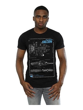 Star Wars - Camiseta Force Awakens Millennium Falcon Manual para Hombre