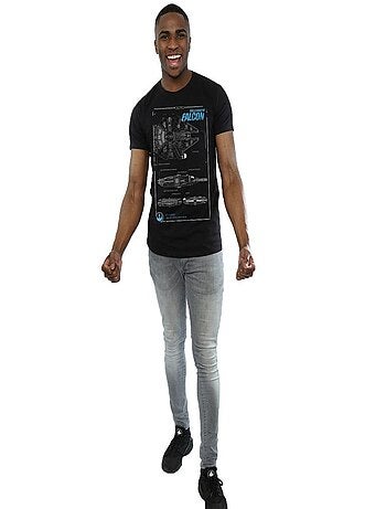 Star Wars - Camiseta Force Awakens Millennium Falcon Manual para Hombre