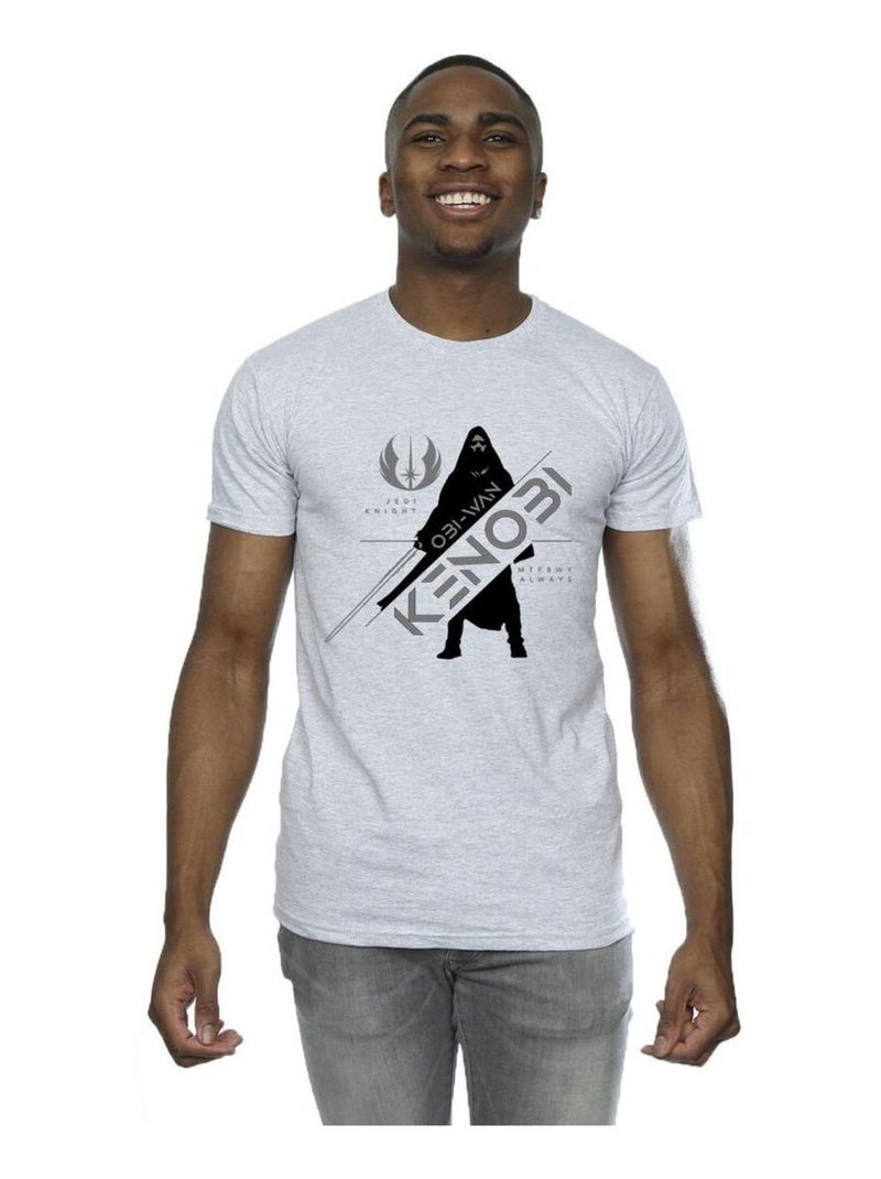 Star Wars - Camiseta Jedi Knight de Obi Wan Kenobi para Hombre Gris jaspeado - Kiabi