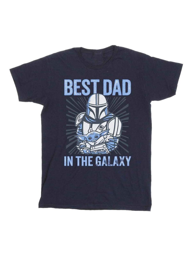 Star Wars - Camiseta Mandalorian Best Dad Galaxy Galaxia para Hombre Azul marino - Kiabi