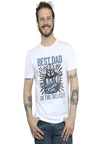 Star Wars - Camiseta Mandalorian Best Dad Galaxy Galaxia para Hombre