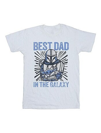 Star Wars - Camiseta Mandalorian Best Dad Galaxy Galaxia para Hombre