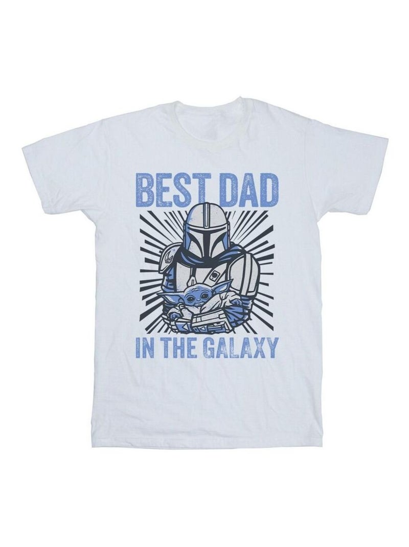 Star Wars - Camiseta Mandalorian Best Dad Galaxy Galaxia para Hombre Blanco - Kiabi