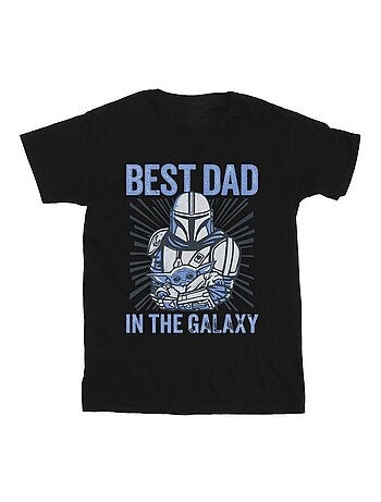 Star Wars - Camiseta Mandalorian Best Dad Galaxy Galaxia para Hombre