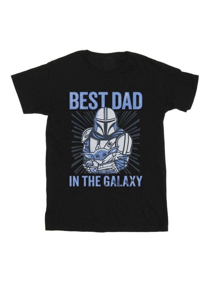 Star Wars - Camiseta Mandalorian Best Dad Galaxy Galaxia para Hombre Negro - Kiabi