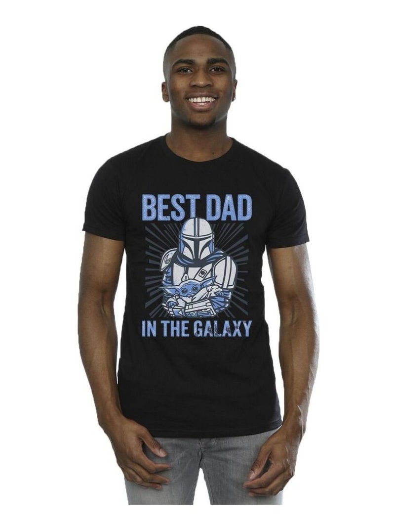 Star Wars - Camiseta Mandalorian Best Dad Galaxy Galaxia para Hombre Negro - Kiabi