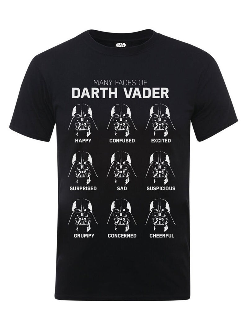 Star Wars - Camiseta Many Faces Of Darth Vader de Algodón para Hombre Negro - Kiabi