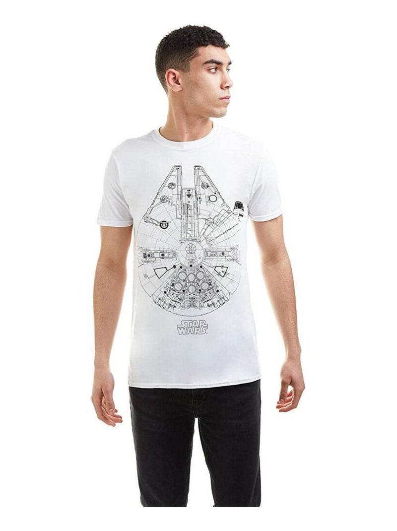 Star Wars - Camiseta Millennium Falcon para Hombre Blanco - Kiabi