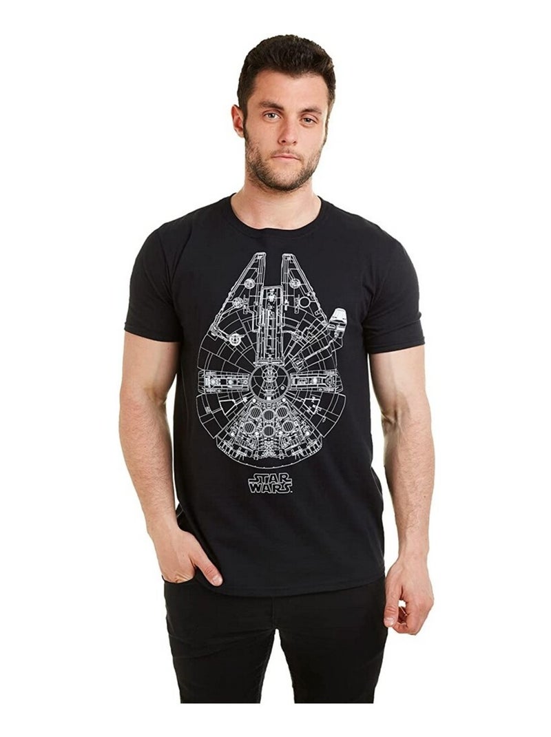 Star Wars - Camiseta Millennium Falcon para Hombre Negro - Kiabi