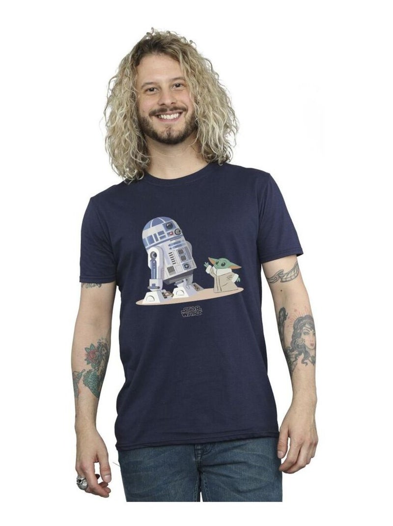 Star Wars - Camiseta The Mandalorian de R2-D2 y Grogu para Hombre Azul marino - Kiabi