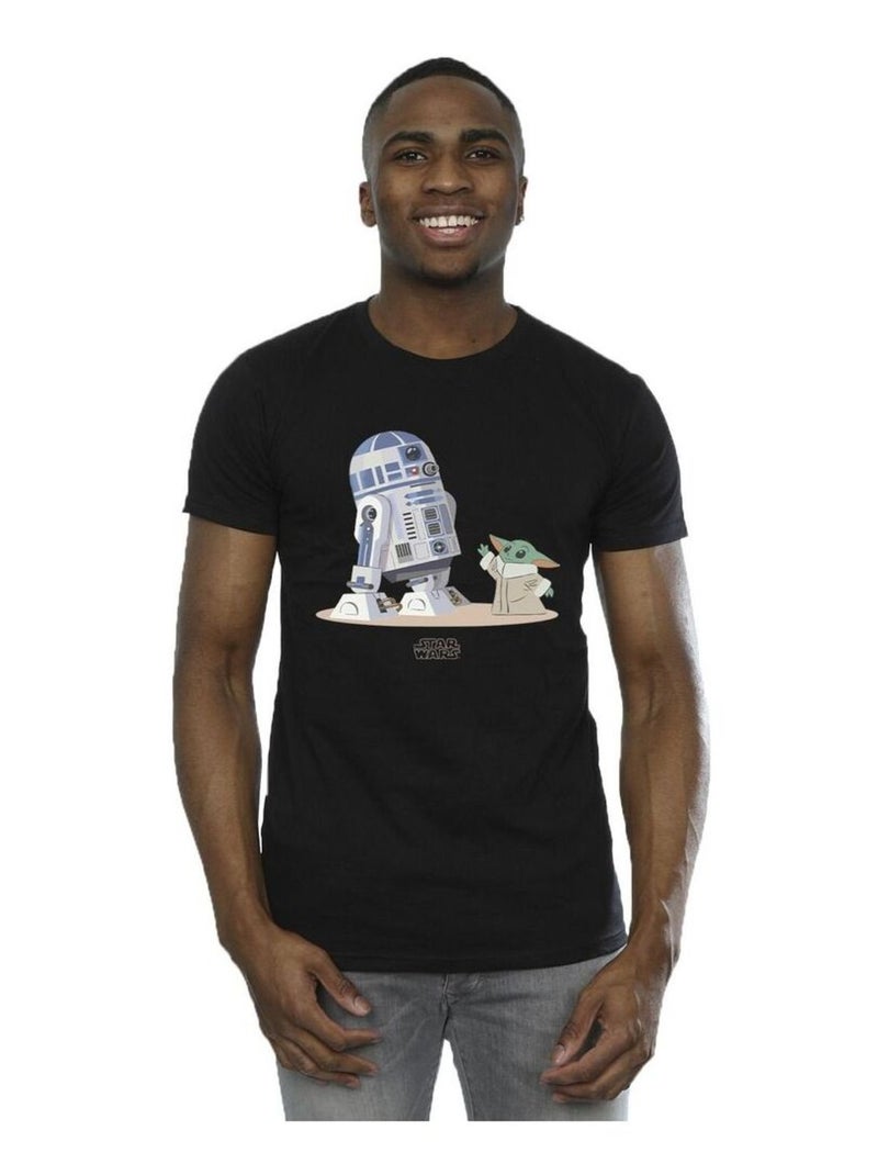 Star Wars - Camiseta The Mandalorian de R2-D2 y Grogu para Hombre Negro - Kiabi