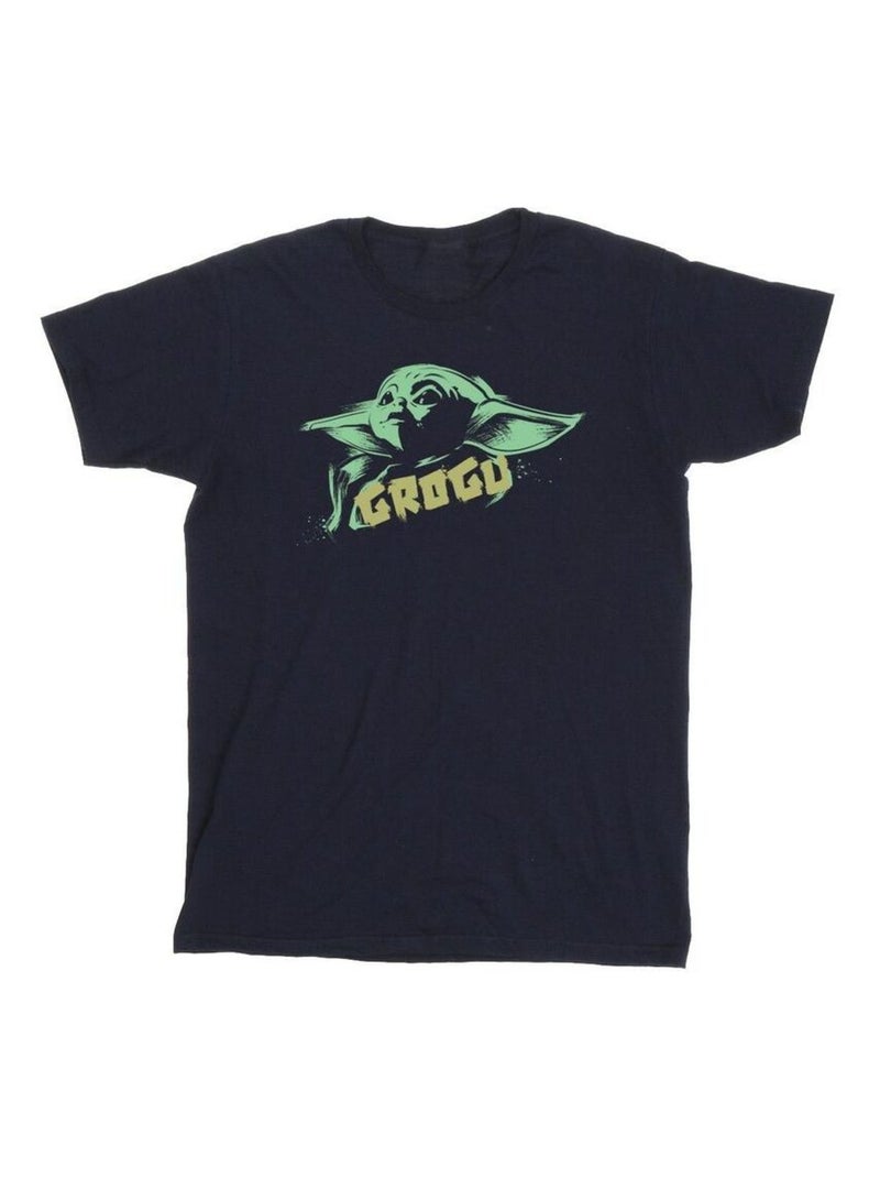 Star Wars - Camiseta The Mandalorian The Child de Grogu Salpicado para Hombre Azul marino - Kiabi