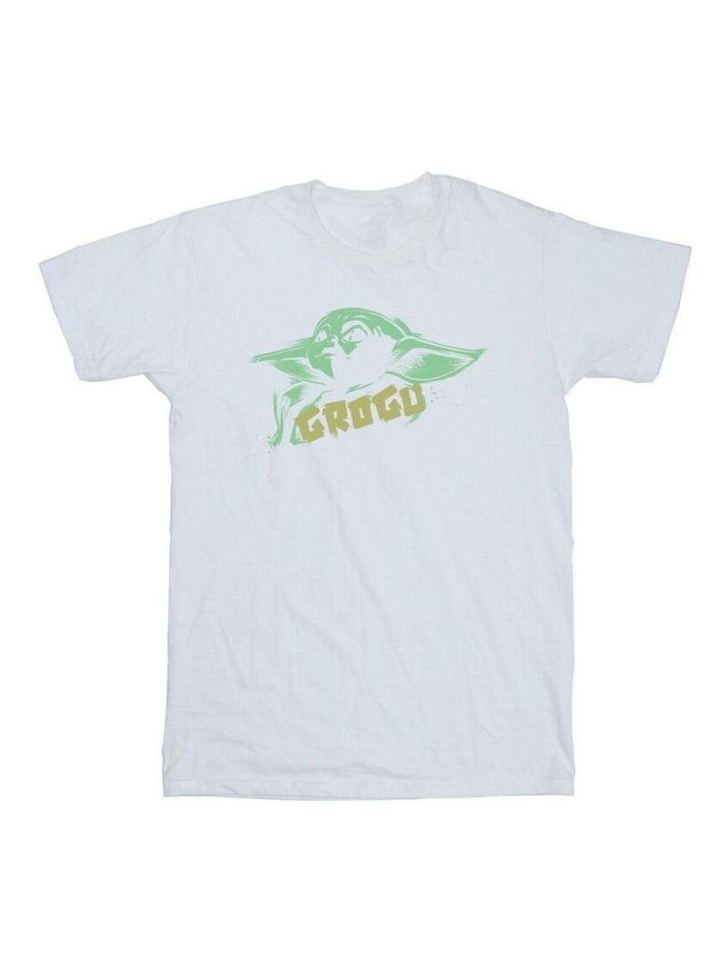 Star Wars - Camiseta The Mandalorian The Child de Grogu Salpicado para Hombre Blanco - Kiabi