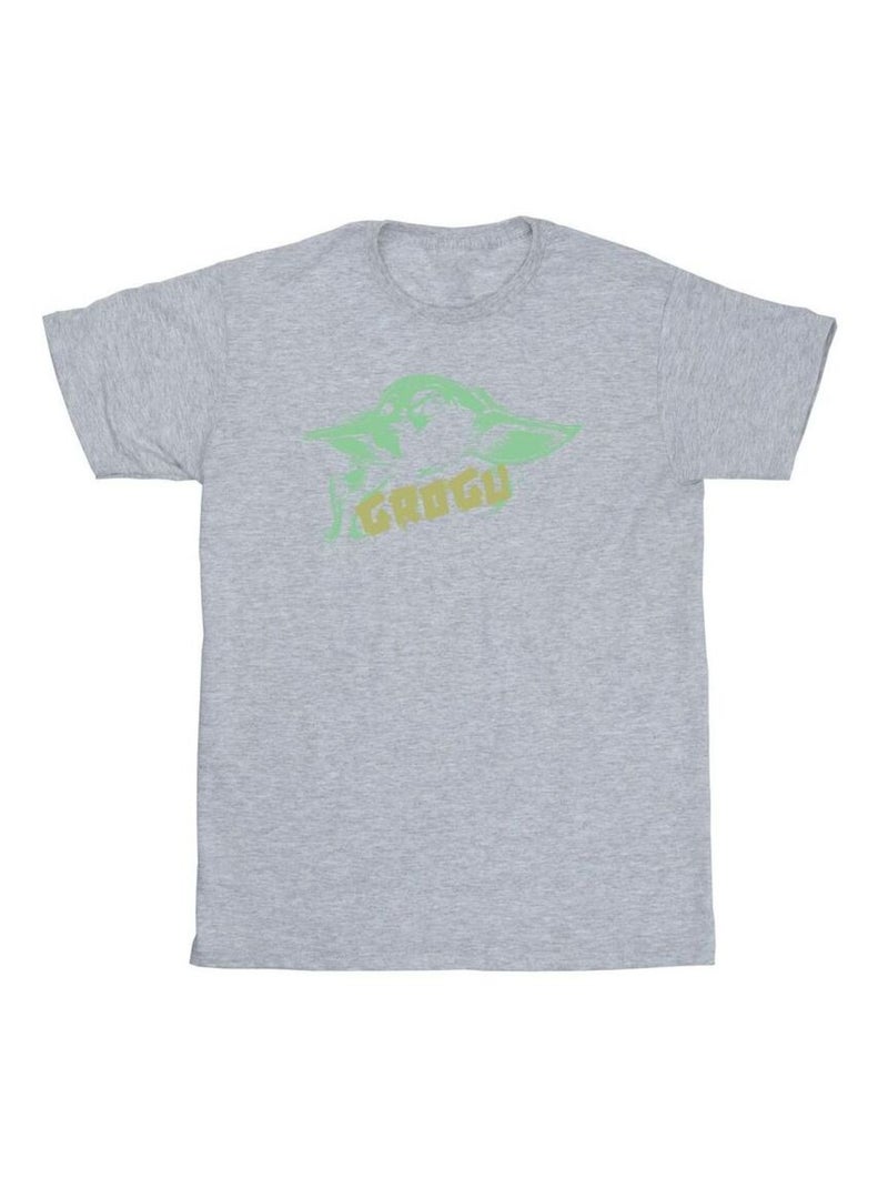 Star Wars - Camiseta The Mandalorian The Child de Grogu Salpicado para Hombre Gris jaspeado - Kiabi