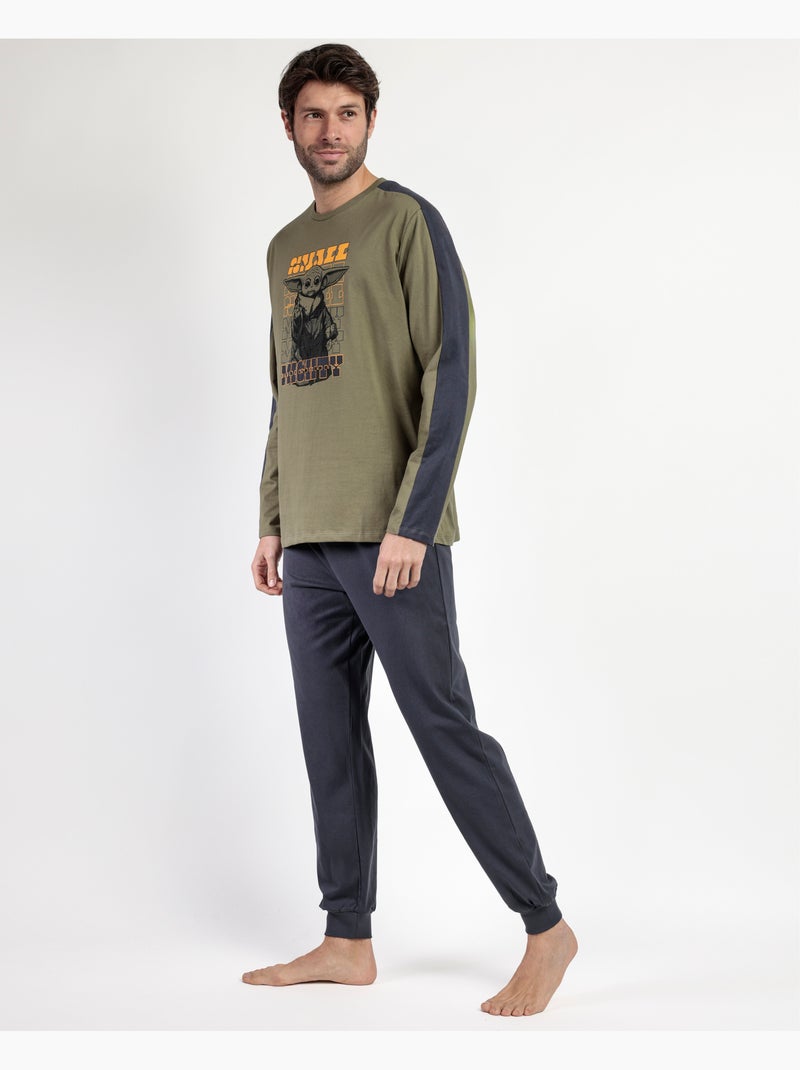 STAR WARS MANDALORIAN Pijama Manga Larga Small Grogu para Hombre Caqui - Kiabi