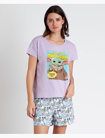 STAR WARS Pijama Manga Corta Pastel Grogu para Mujer