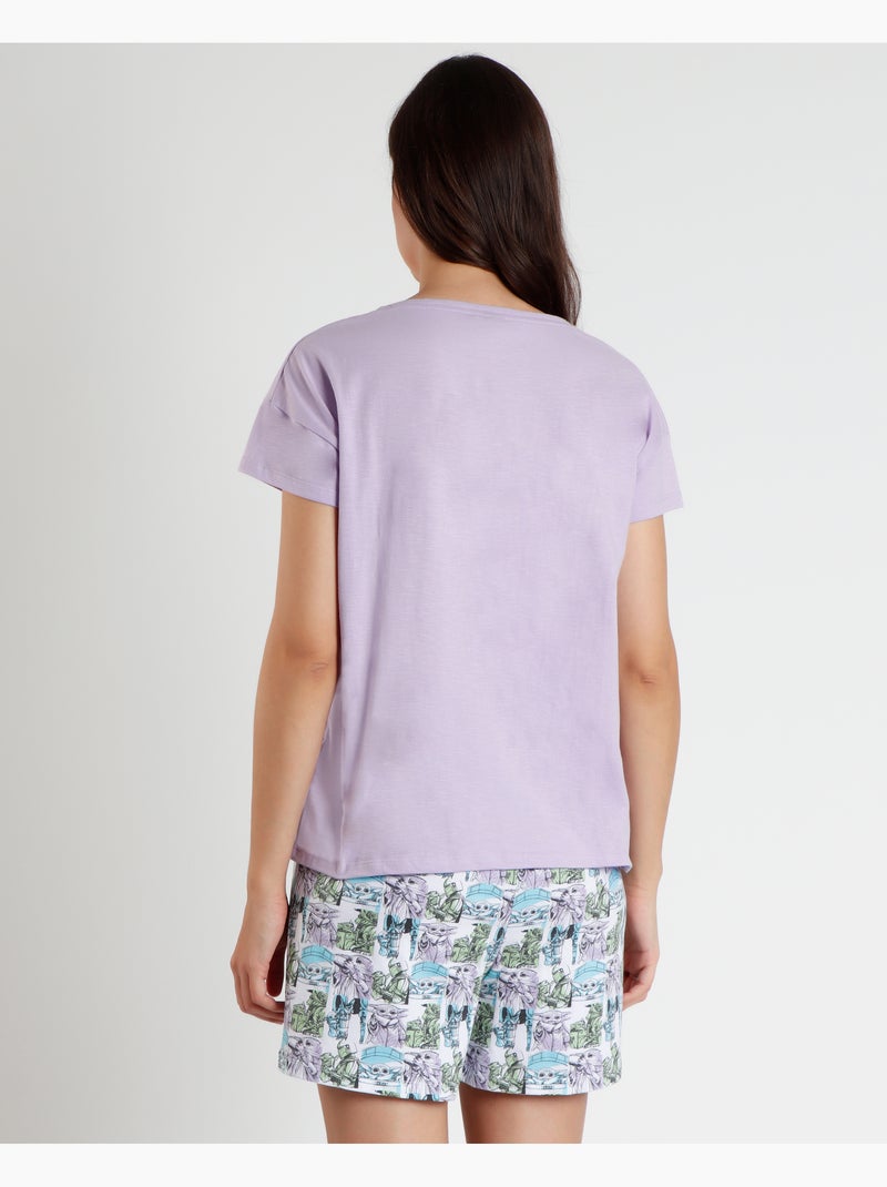 STAR WARS Pijama Manga Corta Pastel Grogu para Mujer Malva lila - Kiabi