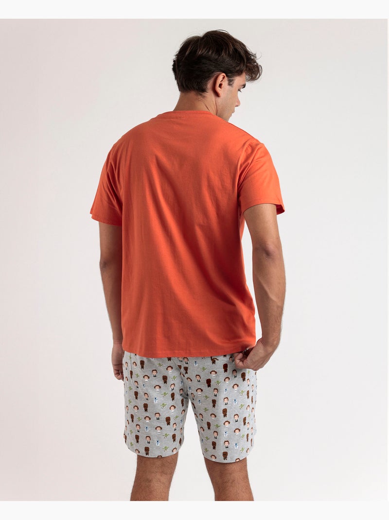 STAR WARS Pijama Manga Corta Pixel Wars para Hombre Naranja - Kiabi