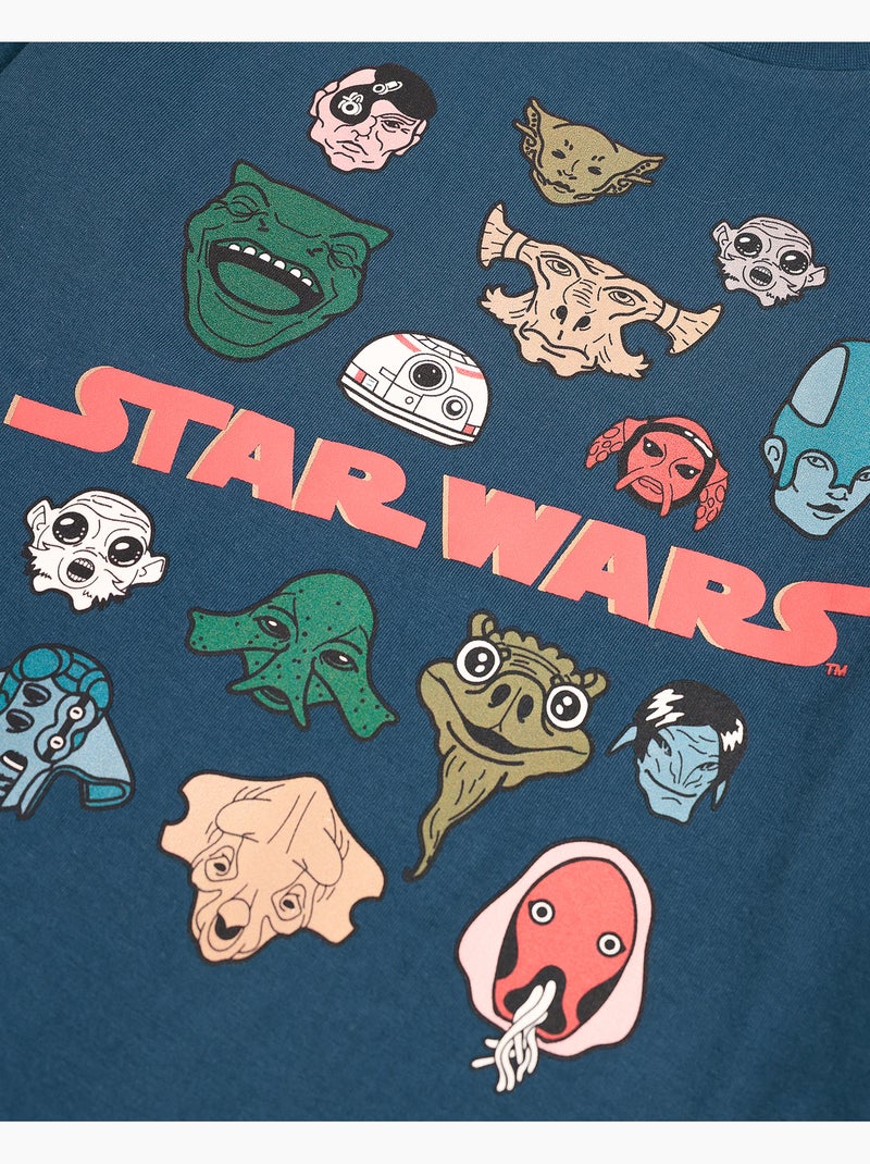 STAR WARS Pijama Manga Larga Alien Species para Niño Azul vaquero - Kiabi